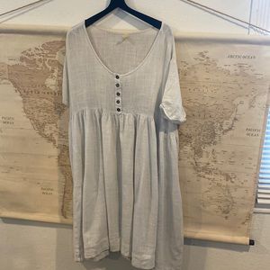 FREE PEOPLE LINEN BOHO POCKETED DRESS SIZE MEDIUM